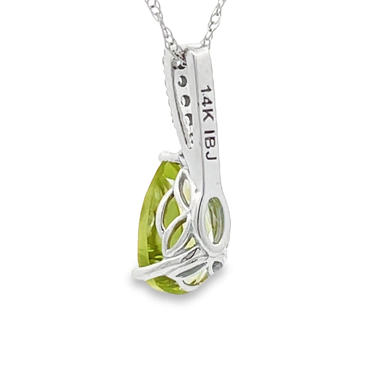 .78ct Peridot Diamond Fashion Pendants 14KT White Gold