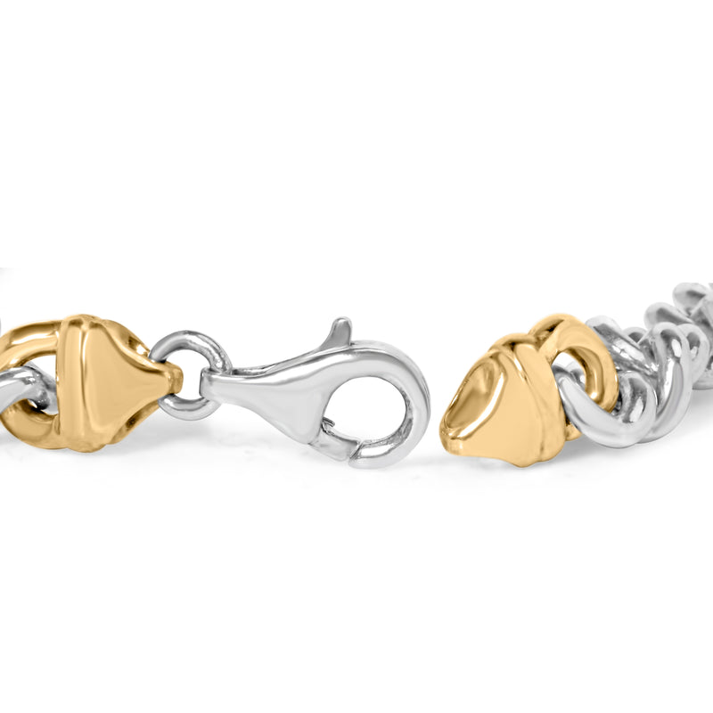 10K Yellow Gold Plated .925 Sterling Silver 1/5 Cttw Diamond Curb Chain Bracelet (J-K Color, I2-I3 Clarity) - 7.5 Inches