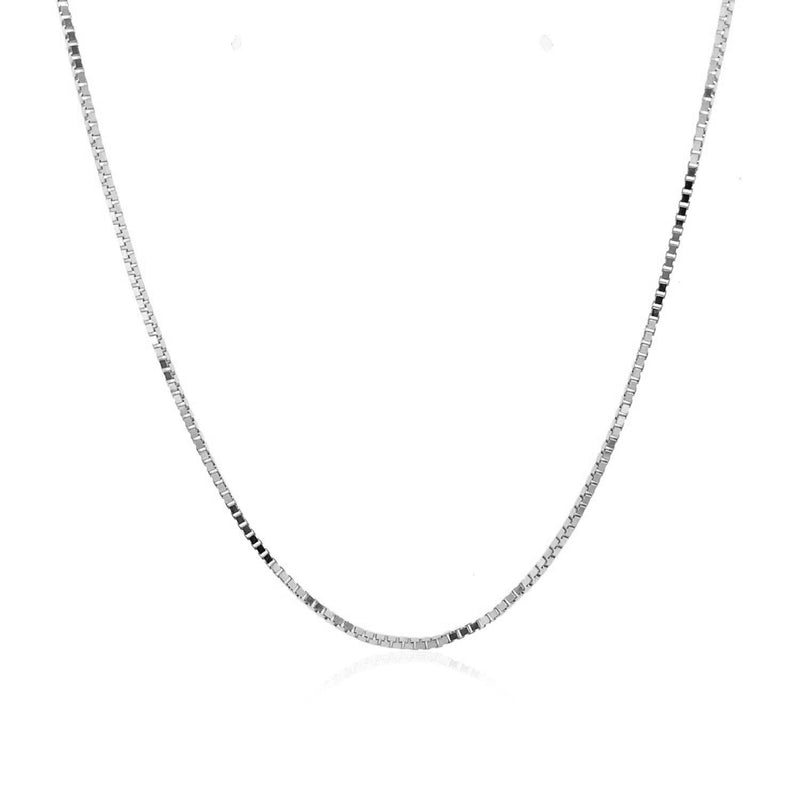 10k White Gold Classic Box Chain 1.0mm