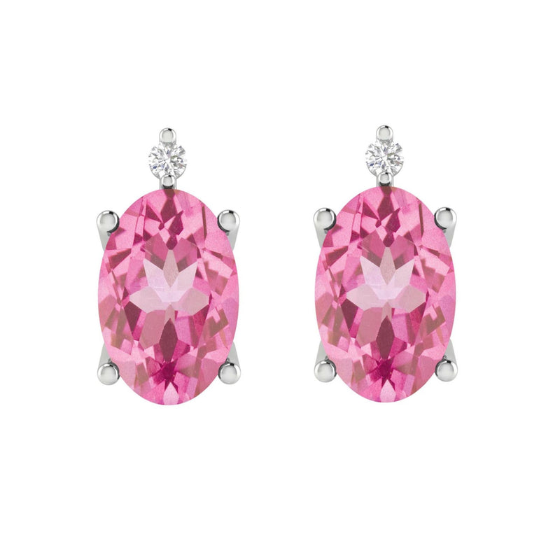 V3 Jewelry Mercury and Pink Topaz Sterling Silver Stud Earrings Set