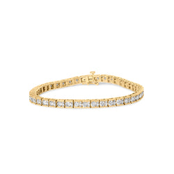 10K Yellow Gold 4.00 Cttw Channel Set Round Diamond Tennis 7" Bracelet (J-K Color, I1-I2 Clarity)