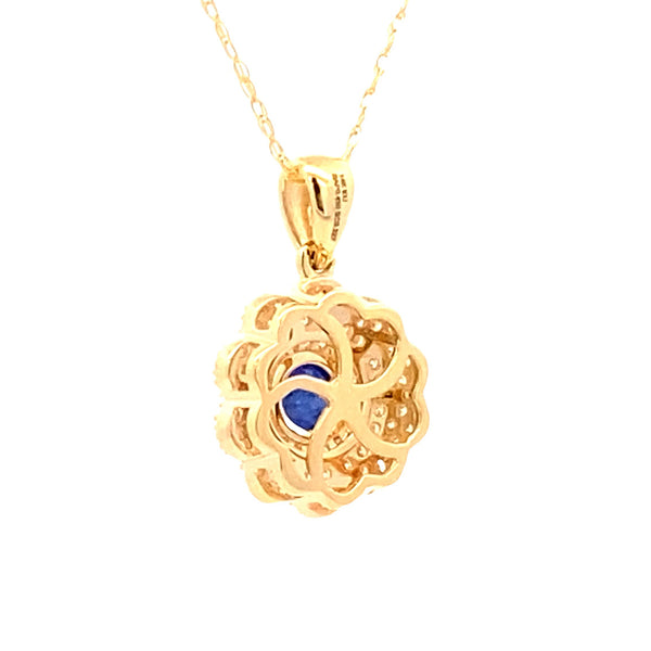 Sapphire Diamond Fashion Pendants 14KT Yellow Gold