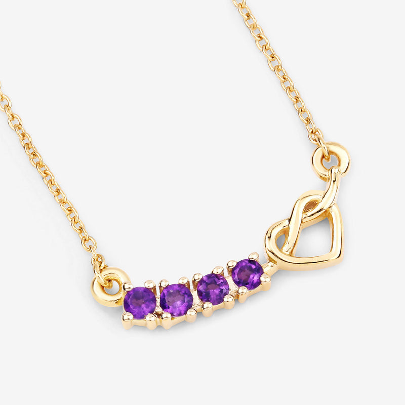 0.24 Carat Genuine Amethyst .925 Sterling Silver Necklace