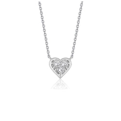 Diamond Heart Design Pendant in 14k White Gold
