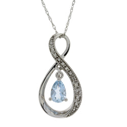 Aquamarine Diamond Fashion Pendants 14KT White Gold