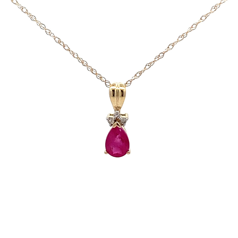 .33ct Ruby Diamond Fashion Pendants 10KT Yellow Gold