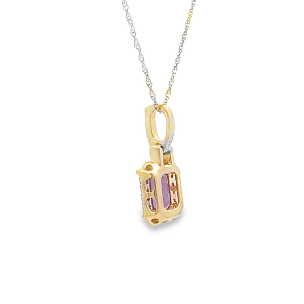 Amethyst Diamond Fashion Pendants 14KT Yellow Gold