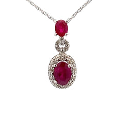 .88ct Ruby Diamond Fashion Pendants 14KT White Gold