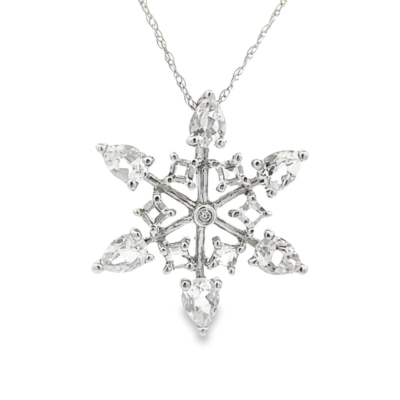 Natural Quartz Star Pnd 14KT White Gold