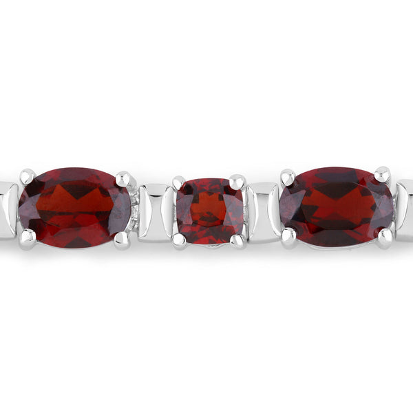 13.83 Carat Genuine Garnet .925 Sterling Silver Bracelet