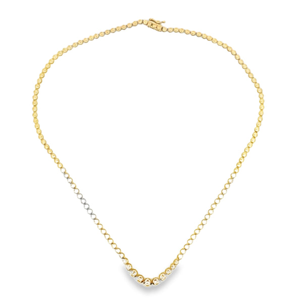 Genuine 2.00ct Diamond Tennis Necklace 10KT Yellow Gold