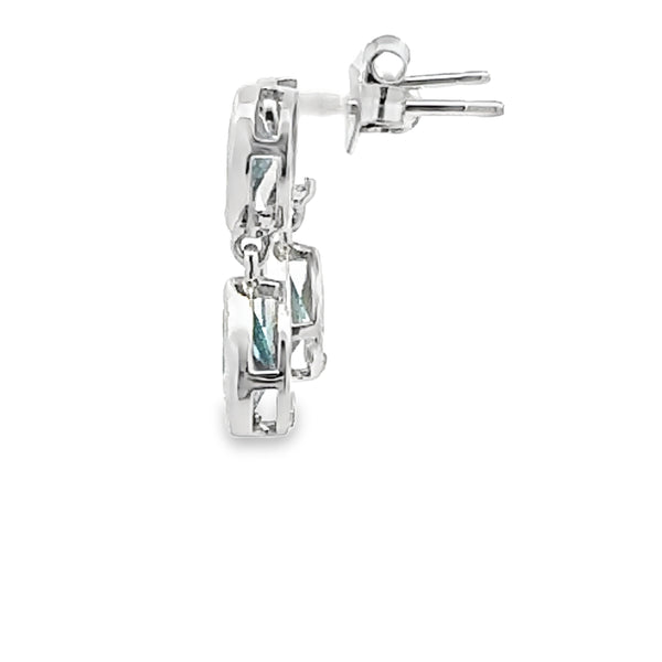 2.24ct Blue Topaz Dangle Earrings Sterling Silver