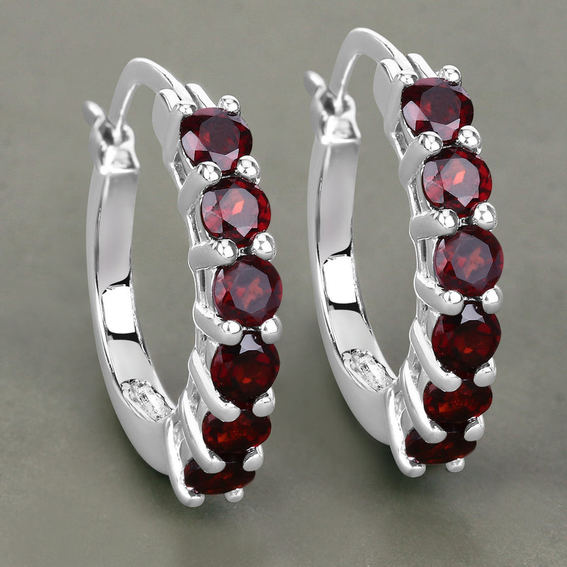 1.44 Carat Genuine Garnet .925 Sterling Silver Earrings