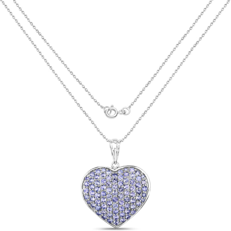 4.86 Carat Genuine Tanzanite .925 Sterling Silver Pendant