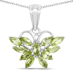 1.65 Carat Genuine Peridot .925 Sterling Silver Pendant