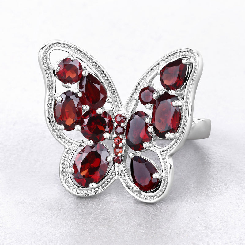 5.19 Carat Genuine Garnet .925 Sterling Silver Ring