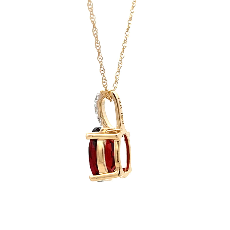 1.13ct Garnet Diamond Fashion Pendants 14KT Yellow Gold