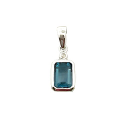 London Blue Topaz Fashion Pendants 10KT White Gold