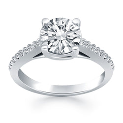 14k White Gold Trellis Diamond Engagement Ring Mounting