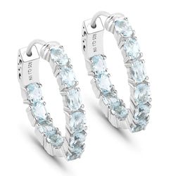 3.80 Carat Genuine Blue Topaz .925 Sterling Silver Earrings