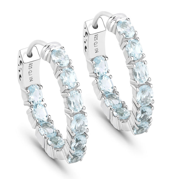 3.80 Carat Genuine Blue Topaz .925 Sterling Silver Earrings