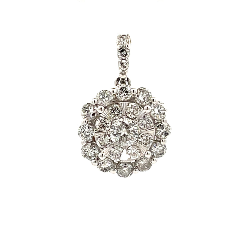 Natural 1.00ct Diamond Fashion Pendants 10KT White Gold