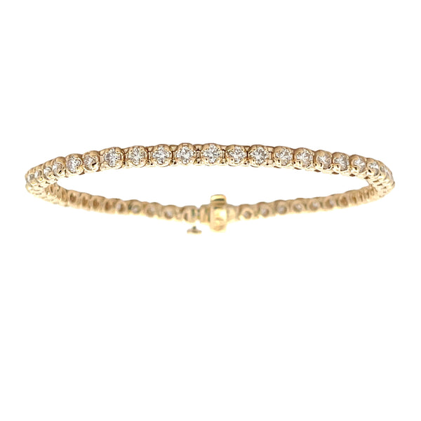 Natural 4.00ct Diamond Tennis Bracelet 10KT Yellow Gold