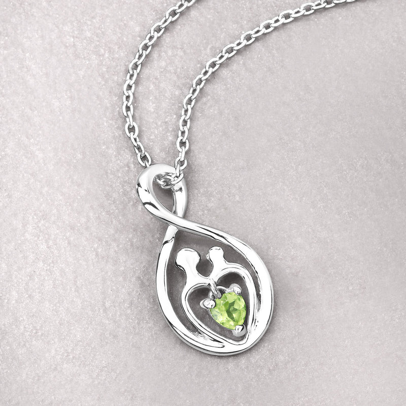 0.15 Carat Genuine Peridot .925 Sterling Silver Pendant