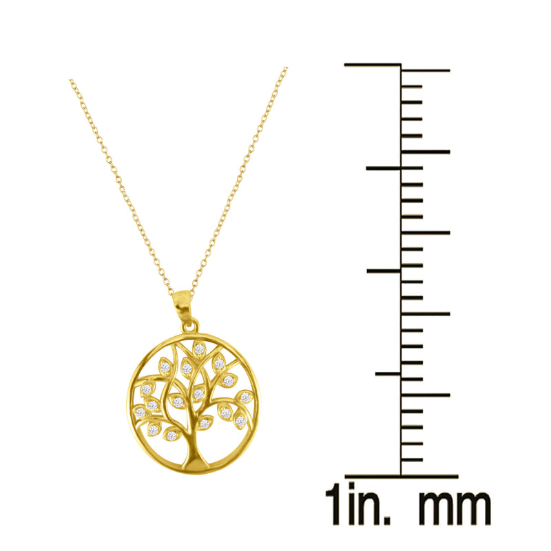 V3 Jewelry 18K Gold Plated with Natural White Topaz Nature Inspired Pendant 18" Gift for Her