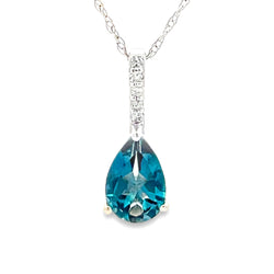 London Blue Topaz Fashion Pendants 14KT White Gold