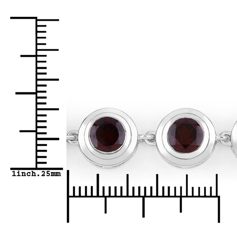 5.00 Carat Genuine Garnet .925 Sterling Silver Bracelet