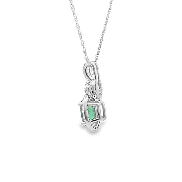 .91ct Emerald Diamond Fashion Pendants 10KT White Gold