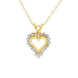 .25ct Diamond Heart Love Pendant 10KT Yellow Gold