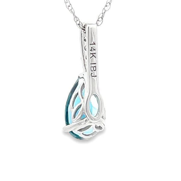 London Blue Topaz Fashion Pendants 14KT White Gold