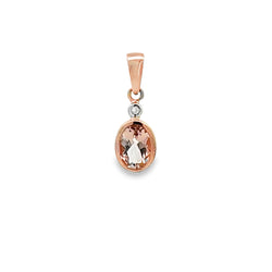 .59ct Morganite Diamond Fashion Pendants 10KT Rose Gold