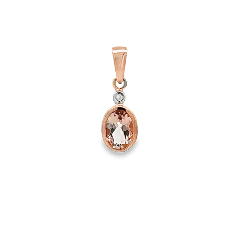 .59ct Morganite Diamond Fashion Pendants 10KT Rose Gold