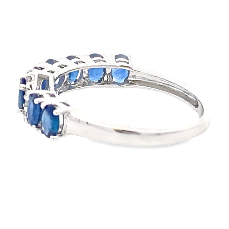 Sapphire Diamond Fashion band rings 14KT White Gold