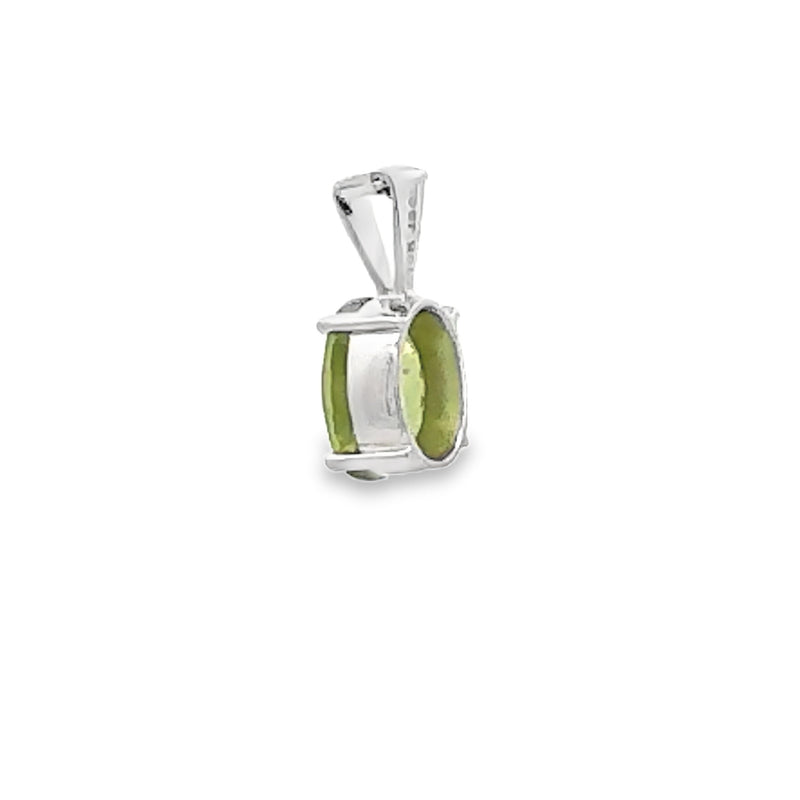 Natural 1.29ct Peridot Fashion Pendants 10KT White Gold