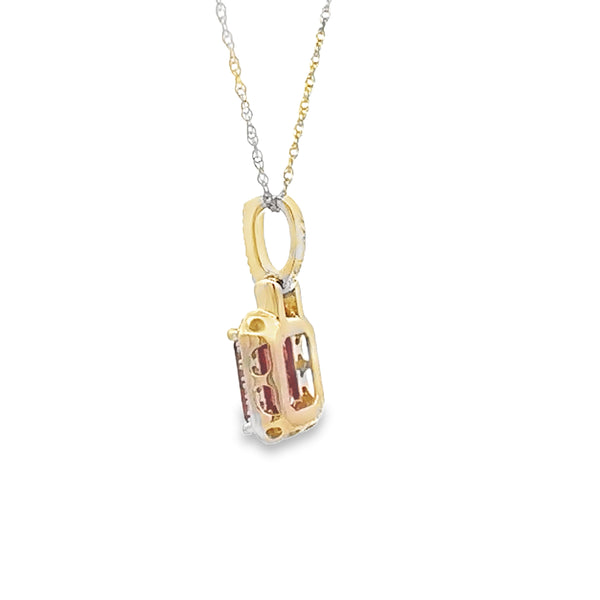 1.12ct Garnet Diamond Fashion Pendants 14KT Yellow Gold