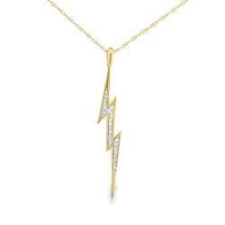 Genuine .10ct Diamond Fashion Pendants 14KT Yellow Gold