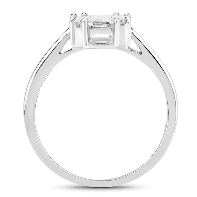 1.03 Carat Genuine White Diamond 18K White Gold Ring