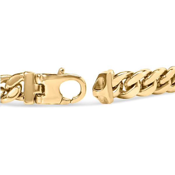 10K Yellow Gold 1.00 Cttw Diamond Miami Cuban Link Men's Bracelet (H-I Color, I1-I2 Clarity) - 8.5 Inches