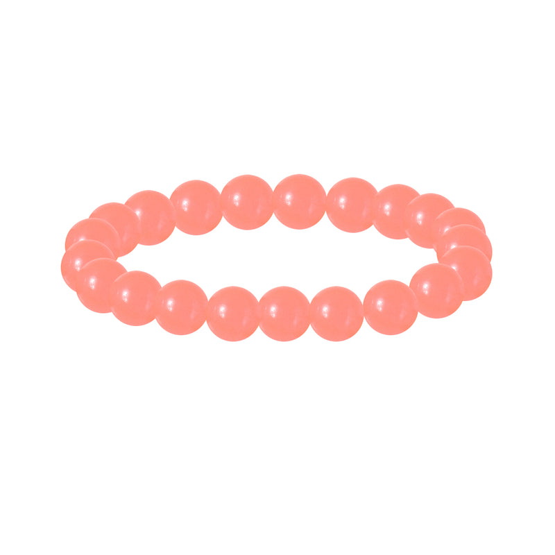 8MM Peach Jade Bead Stretch Bracelet