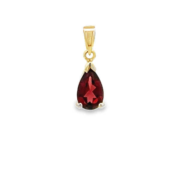 Genuine .98ct Garnet Fashion Pendants 10KT Yellow Gold