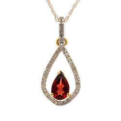 .17ct Garnet Diamond Fashion Pendants 10KT Yellow Gold