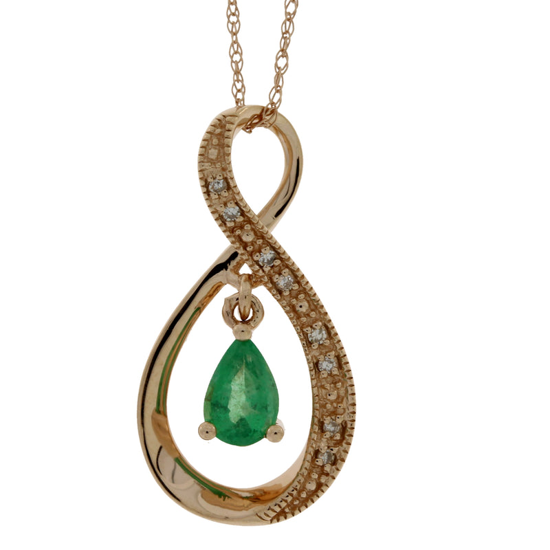 .38ct Emerald Diamond Fashion Pendants 14KT Rose Gold