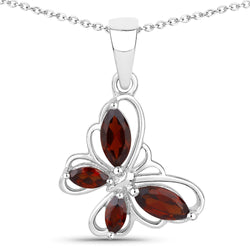 0.80 Carat Genuine Garnet .925 Sterling Silver Pendant