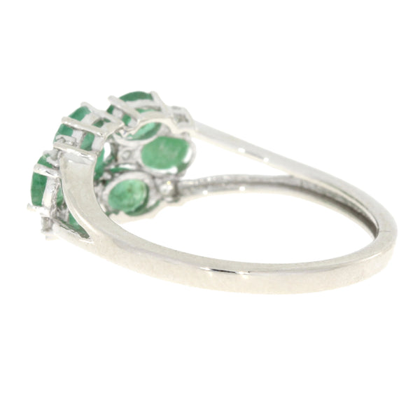 Genuine 1.50ct Emerald Diamond Ring 14KT White Gold