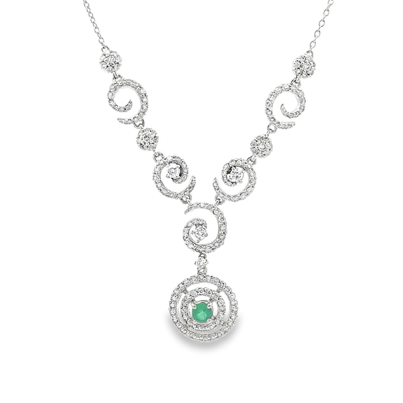 1.65ct Emerald Diamond Jewelry sets 14KT White Gold