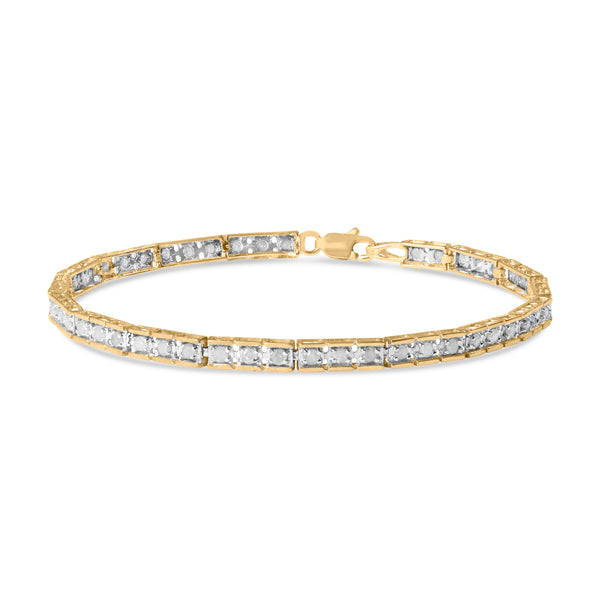 10K Yellow Gold 1.00 Cttw Diamond Channel Set Style 7" Tennis Bracelet (H-I Color, I1-I2 Clarity)